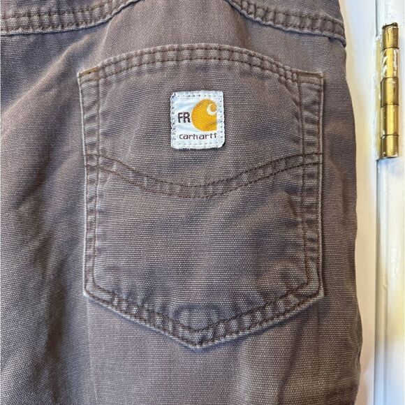 CARHARTT FRB159 Flame-Resistant Mid Weight Canvas Pant Brown Men’s Size 44x36 - Picture 5 of 9